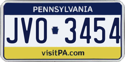 PA license plate JVO3454