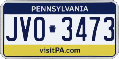PA license plate JVO3473