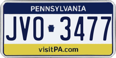PA license plate JVO3477