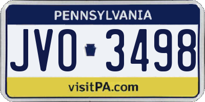 PA license plate JVO3498