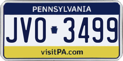 PA license plate JVO3499