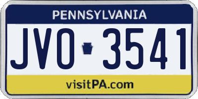 PA license plate JVO3541