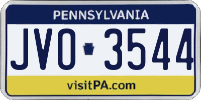 PA license plate JVO3544