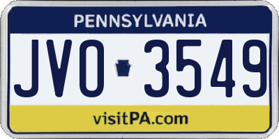 PA license plate JVO3549
