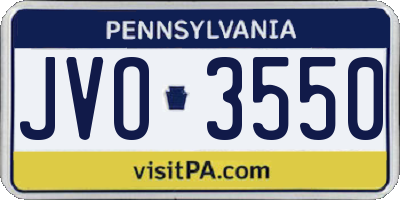 PA license plate JVO3550