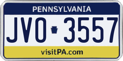 PA license plate JVO3557