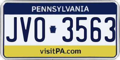 PA license plate JVO3563