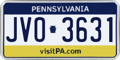 PA license plate JVO3631