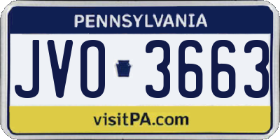 PA license plate JVO3663