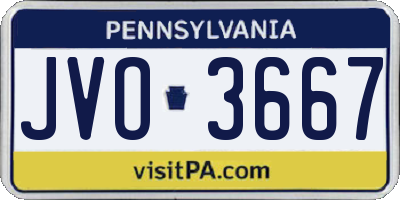 PA license plate JVO3667