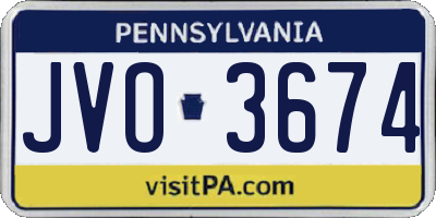PA license plate JVO3674
