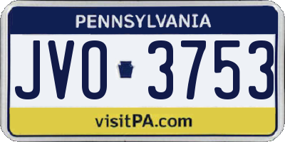 PA license plate JVO3753