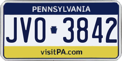 PA license plate JVO3842