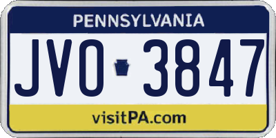 PA license plate JVO3847