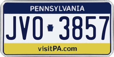 PA license plate JVO3857