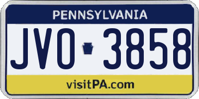 PA license plate JVO3858