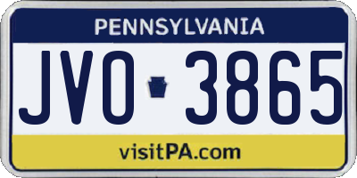 PA license plate JVO3865