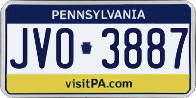 PA license plate JVO3887