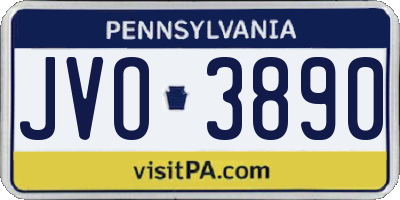 PA license plate JVO3890