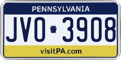 PA license plate JVO3908