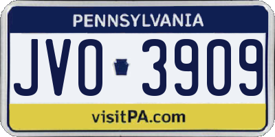 PA license plate JVO3909