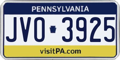 PA license plate JVO3925