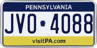 PA license plate JVO4088