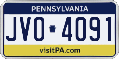PA license plate JVO4091