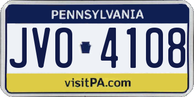 PA license plate JVO4108