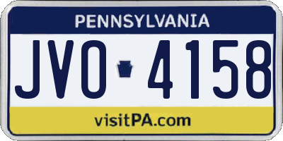 PA license plate JVO4158