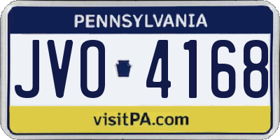 PA license plate JVO4168