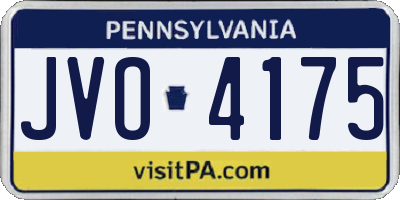 PA license plate JVO4175