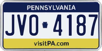 PA license plate JVO4187