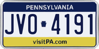 PA license plate JVO4191