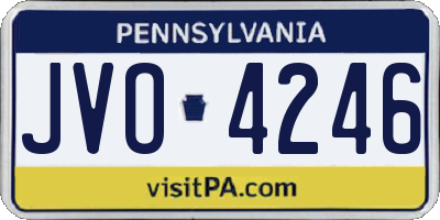 PA license plate JVO4246