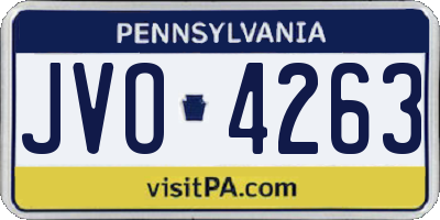 PA license plate JVO4263