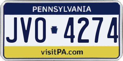 PA license plate JVO4274