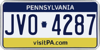 PA license plate JVO4287