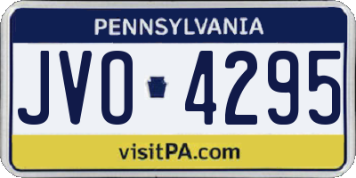 PA license plate JVO4295