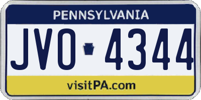 PA license plate JVO4344