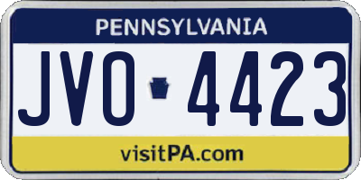PA license plate JVO4423