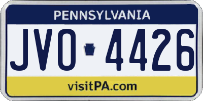 PA license plate JVO4426
