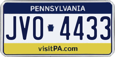 PA license plate JVO4433