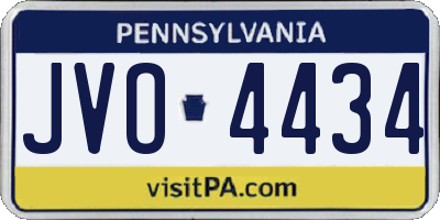 PA license plate JVO4434