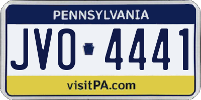 PA license plate JVO4441