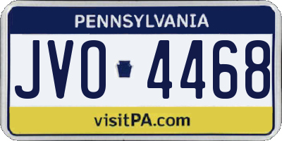 PA license plate JVO4468