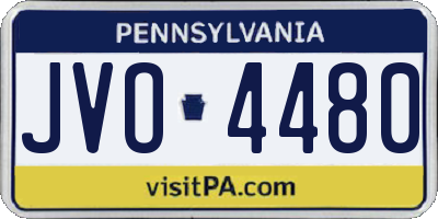 PA license plate JVO4480