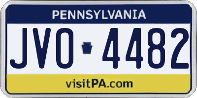 PA license plate JVO4482