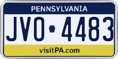 PA license plate JVO4483