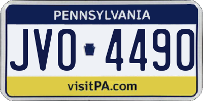 PA license plate JVO4490